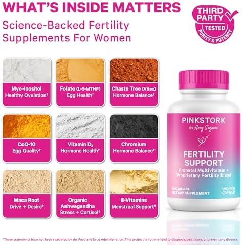 Pink Stork fertility support capsules supplement facts label