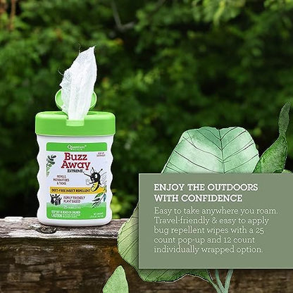 Quantum Health natural mosquito repellent wipes dispenser top lid open mechanism.