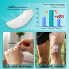 Individually wrapped 4x5 inch clear bandages showing the peelable backing