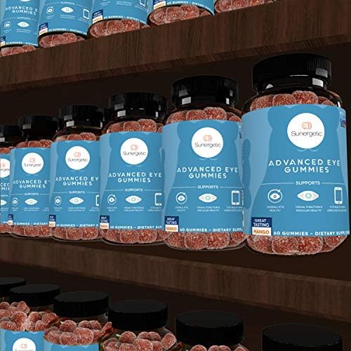 Sunergetic 60 count vegetarian eye gummies container side view