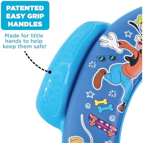 Authentic Mickey Mouse infant toilet training ring placed on standard household bathroom toilet
