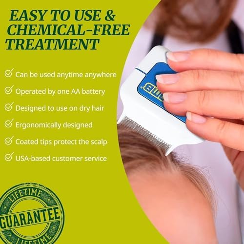 LiceGuard Head Lice Treatment Kit, 1 x Robicomb Electronic Zapping Lice Comb & 2 x Stainless-Steel Nit Combs for Kids & Adults, Clinically Tested, Kills Super Lice, Detects & Removes Nits & Eggs Fast - Image 6