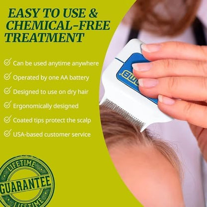 LiceGuard Head Lice Treatment Kit, 1 x Robicomb Electronic Zapping Lice Comb & 2 x Stainless-Steel Nit Combs for Kids & Adults, Clinically Tested, Kills Super Lice, Detects & Removes Nits & Eggs Fast - Image 6