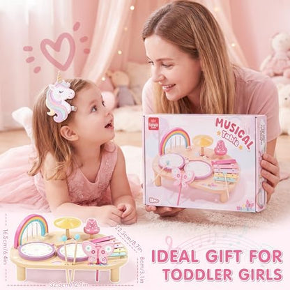 Lehoo Castle non toxic toddler musical instrument activity center view highlighting smooth rounded edges.