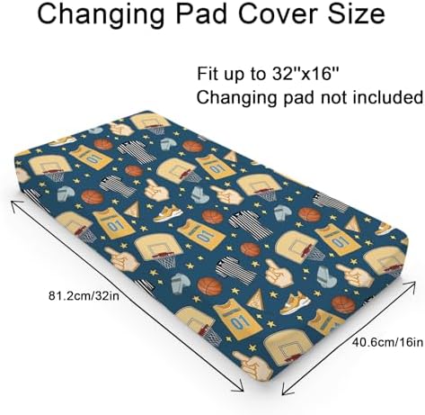 Hwmmbh basketball changing pad cover sports pattern detail