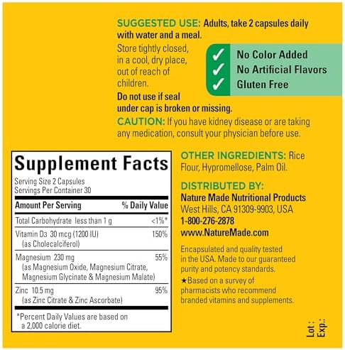 Nature Made Magnesium Complex secure safety seal and child resistant cap detail view