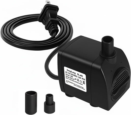 SongLong Submersible Water Pump front view showing adjustable flow control knob.