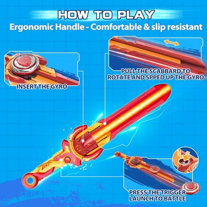 Detailed view of the Infinity Nado sword launcher for kids