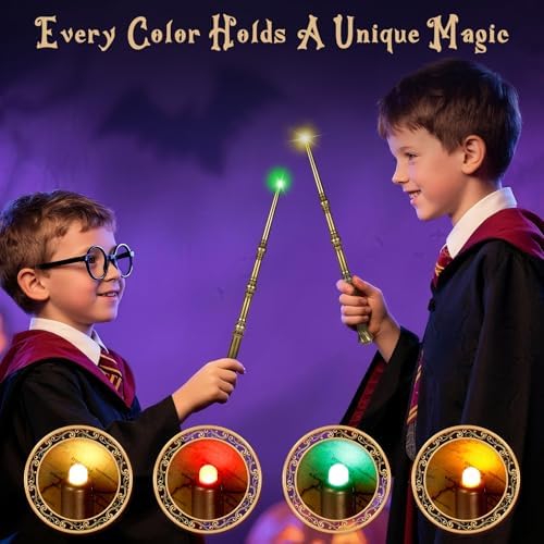 KingVows 8 pack wizard wands demonstrating LED color change