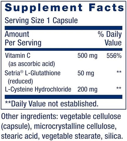 Life Extension Glutathione 100 vegetarian capsules jar