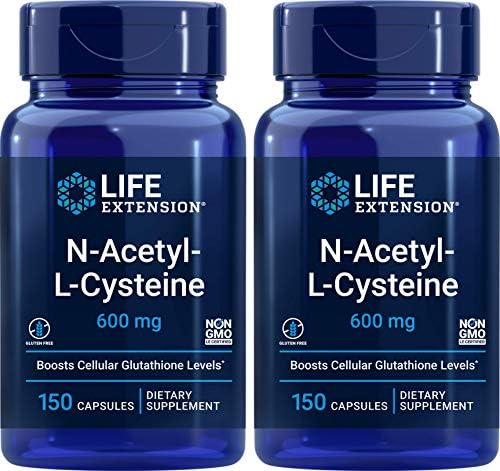 Authentic Life Extension NAC 150 capsules pack of 2 supplement labels