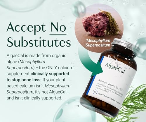 AlgaeCal 118.0g bottle of vegan calcium tablets for men and women