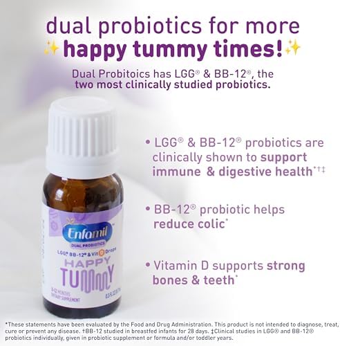 Close up of Enfamil infant probiotic and vitamin D dropper