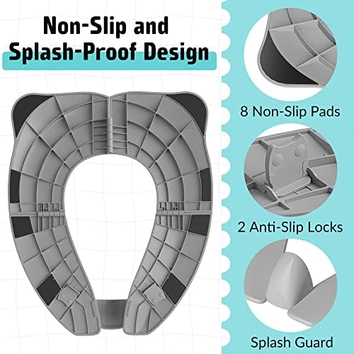 Underneath view of Maliton travel potty showing non slip silicone pads and locking clips.