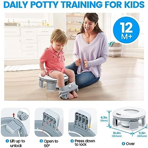 Orzbow toddler potty seat showing splash guard detail