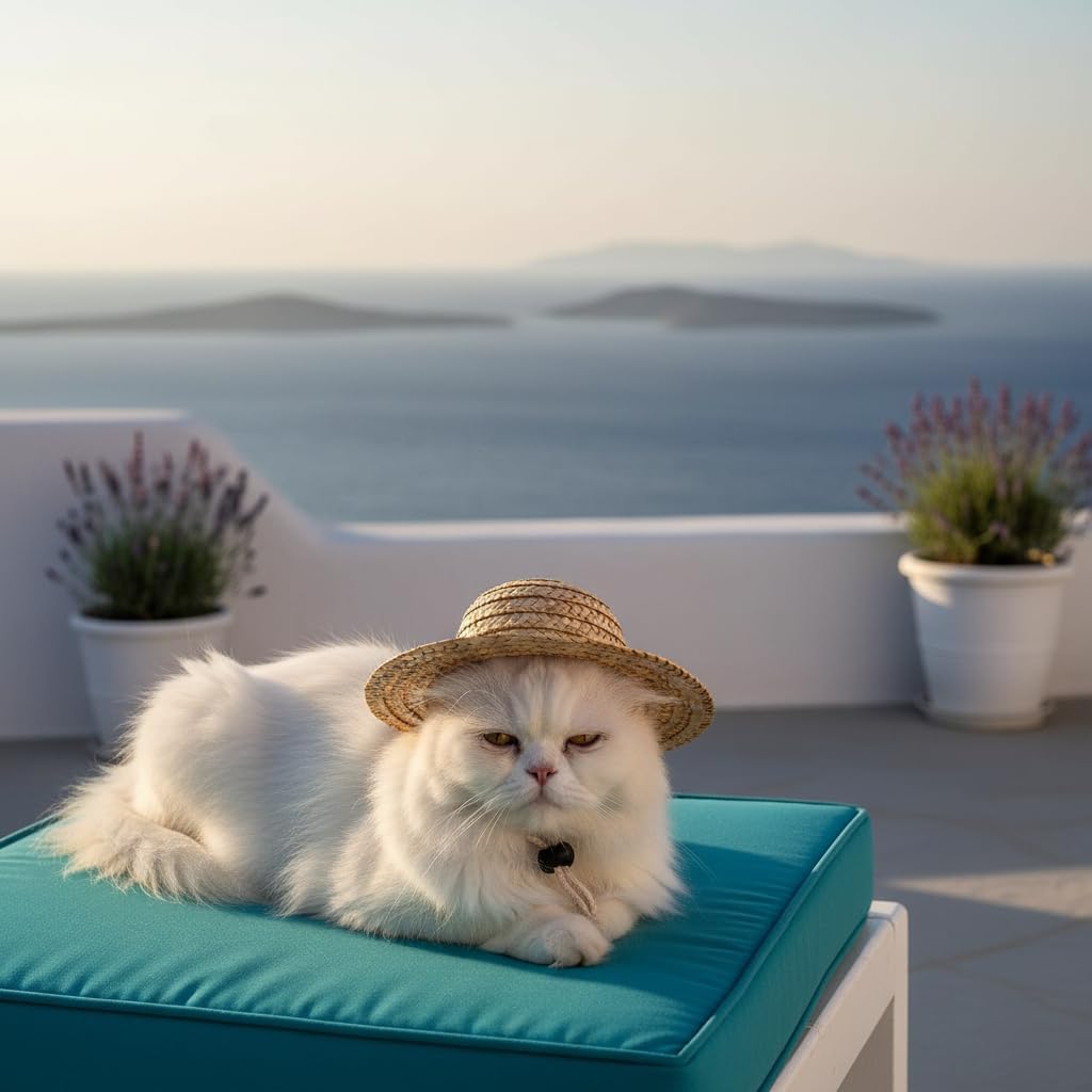 1Pc Novelty Summer Adjustable Pet Dog Outdoor Straw Hat Puppy Small Kitty Cat Sunhats Dog Hat - Image 9