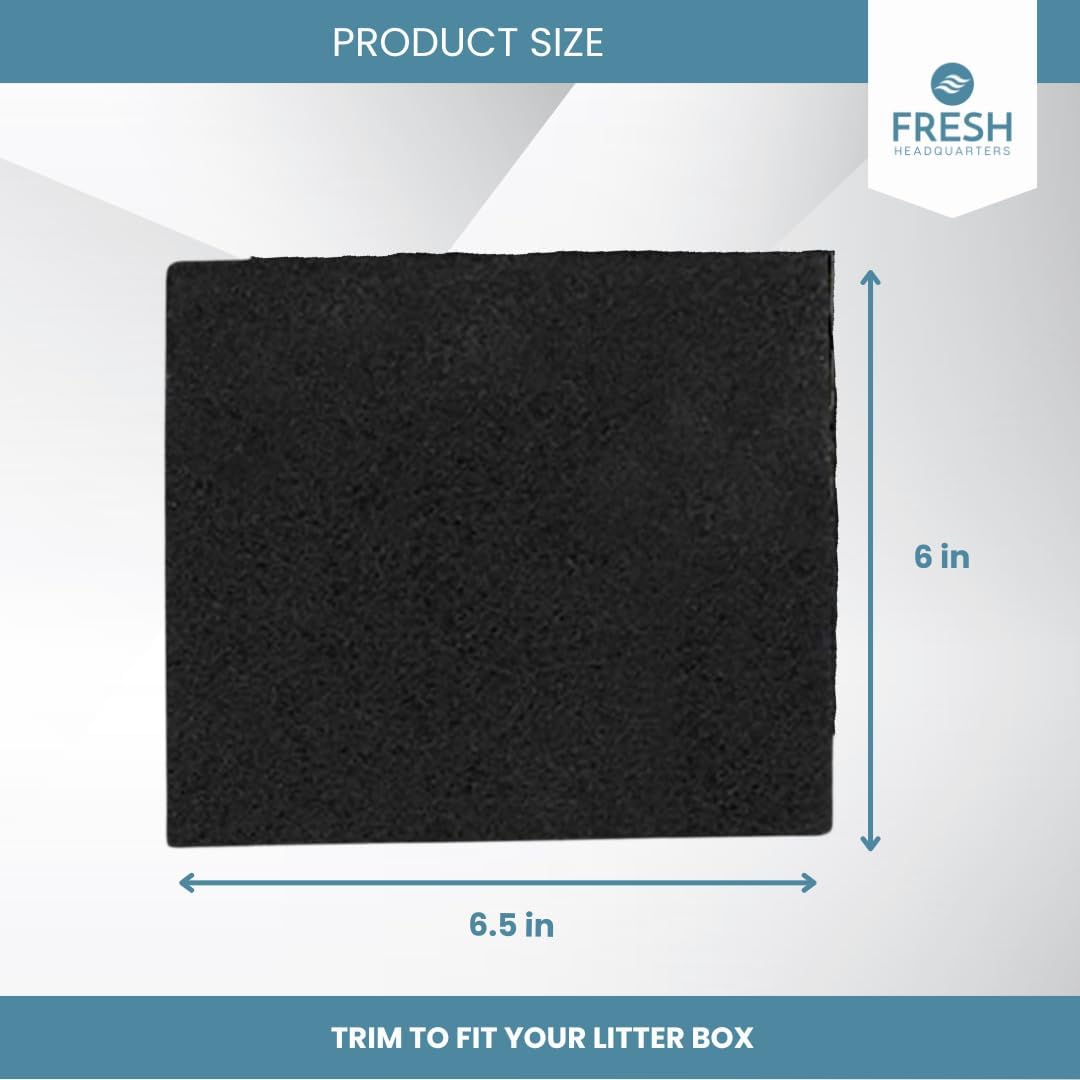 Fresh Headquarters cat litter box air filters showing 1 centimeter thickness