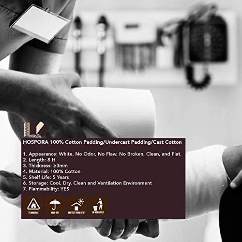 Hospora 100 percent natural cotton undercast padding roll showing high breathability texture