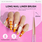 Top view of MelodySusie 5 piece gel polish design brush kit
