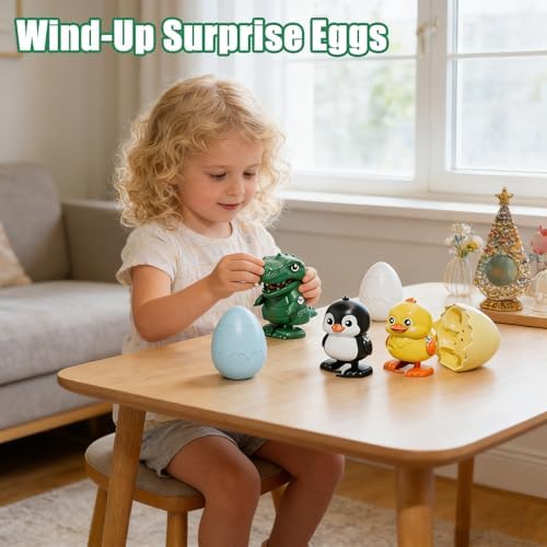 PMDYBY clockwork animal hatching toy mechanism details highlighting the top twist switch closure