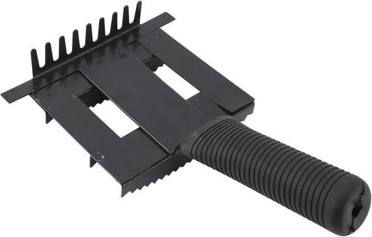 SIXRUN Omabeta livestock shedding comb front view showing dual sided iron teeth