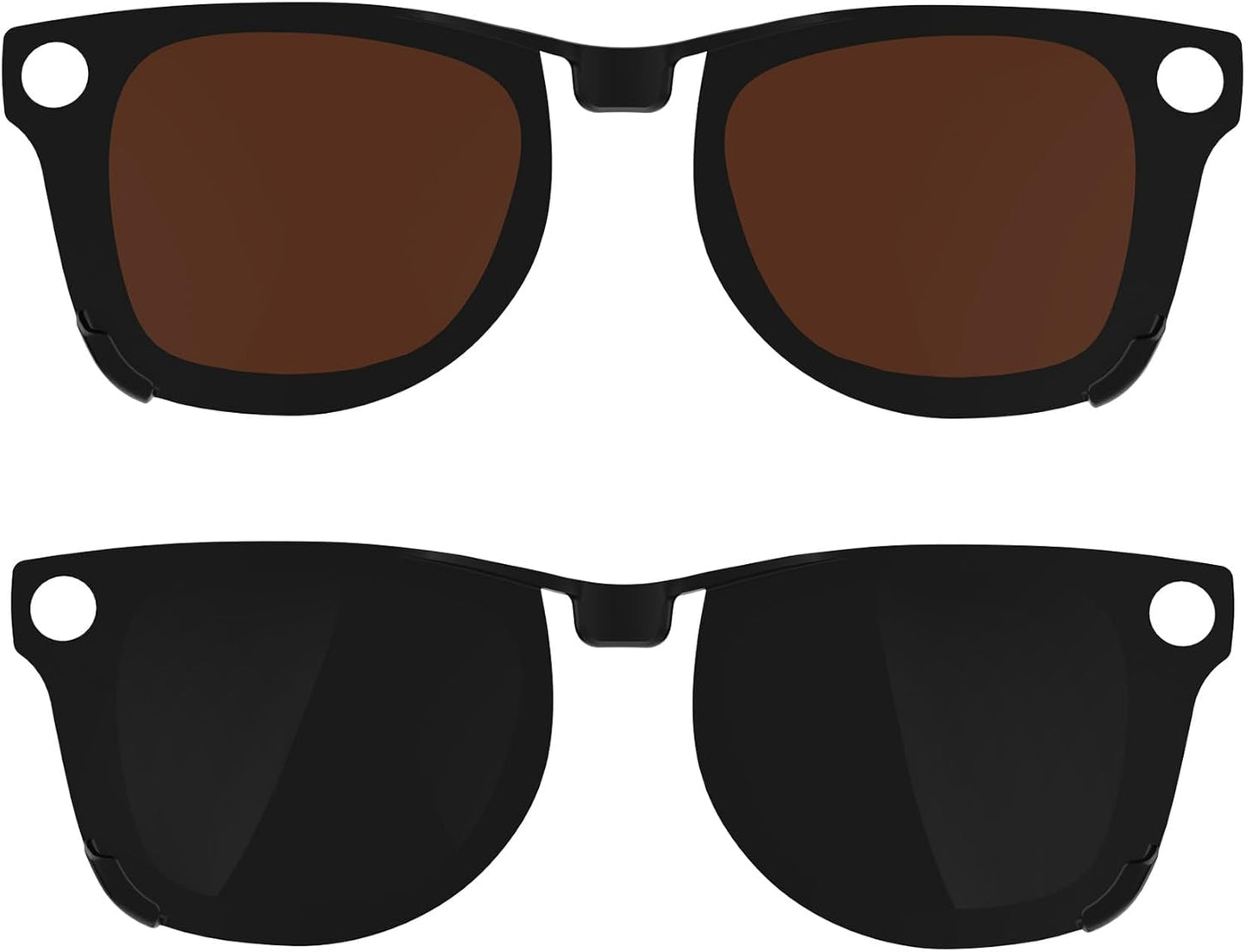 HIBLOKS 2Pcs Polarized Clip for RayBan Meta Wayfarer RW4006 & Gen 2 RW4012 Regular (50-22), Shiny Black Frame Discoloration Clip for RayBan Meta Gen 2 Protect Your Eyes, (Yellow+Brown) - Image 13