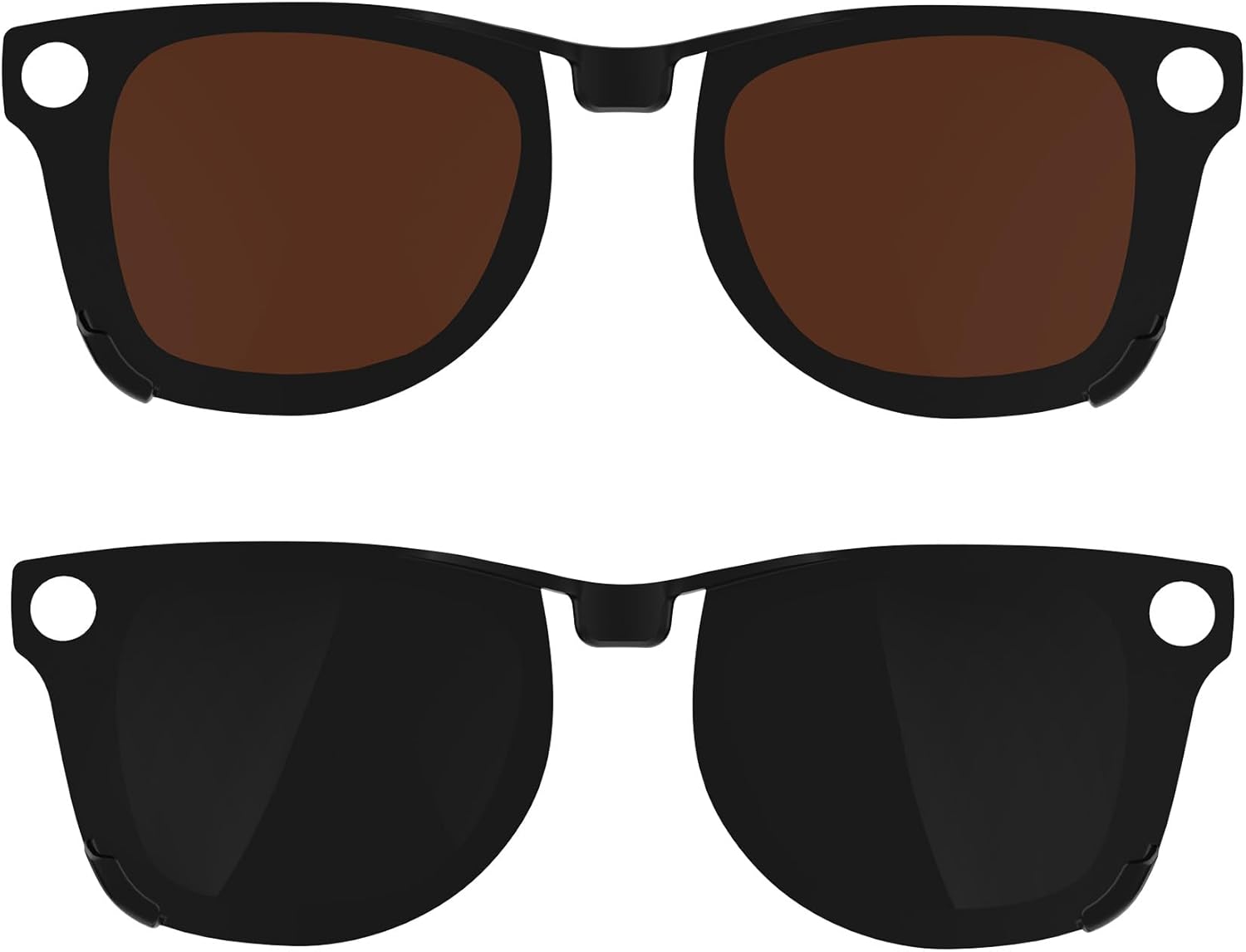 HIBLOKS 2Pcs Polarized Clip for RayBan Meta Wayfarer RW4006 & Gen 2 RW4012 Regular (50-22), Shiny Black Frame Discoloration Clip for RayBan Meta Gen 2 Protect Your Eyes, (Yellow+Brown) - Image 13