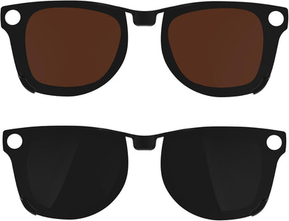 HIBLOKS 2Pcs Polarized Clip for RayBan Meta Wayfarer RW4006 & Gen 2 RW4012 Regular (50-22), Shiny Black Frame Discoloration Clip for RayBan Meta Gen 2 Protect Your Eyes, (Yellow+Brown) - Image 13