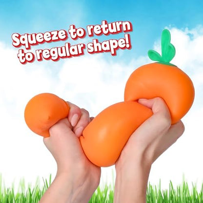 Slow rising giant carrot fidget toy close up texture details