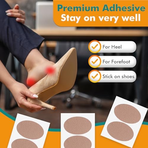Moleskin adhesive pad applied to the back of a heel for friction reduction.
