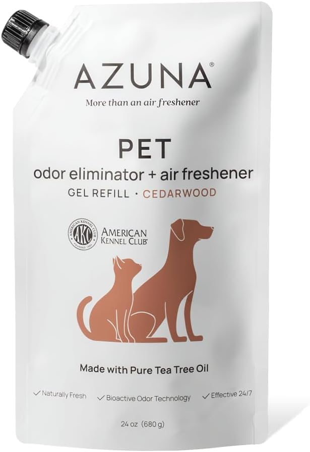 Azuna Pet Odor Eliminator for Strong Odor Gel | Plant Powered Australian Tea Tree Oil | Dog and Cat Room Deodorizer | Child and Pet Safe Air Fresheners for home | Cedarwood Scent | 8oz Pod - Image 11