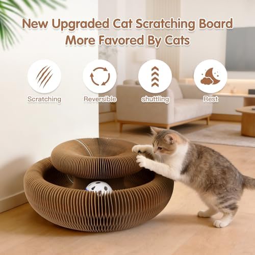 ACEDIGI interactive kitty play pad with a close up on the rolling bell ball track