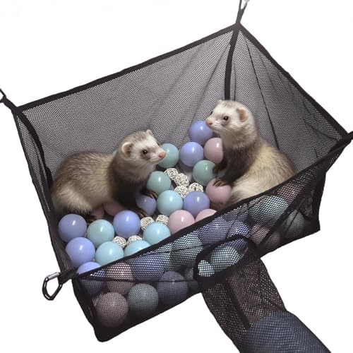 Kathson small animal hanging bed close up showing black mesh fabric and tunnel port.