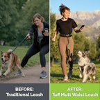 Tuff Mutt running leash reflective stitching detail