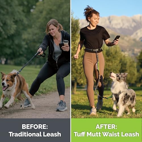 Tuff Mutt running leash reflective stitching detail