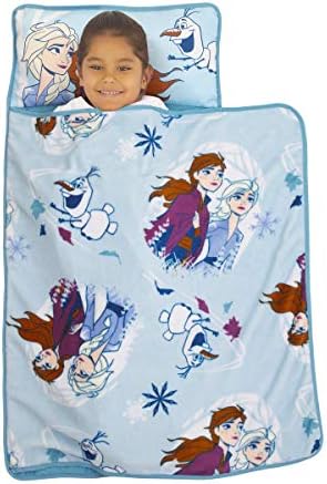 Disney Frozen 2 toddler nap mat rolled up for travel