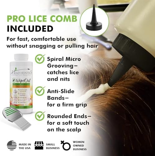 Authentic Head Hunters Natural Lice Products packaging imported from the USA.