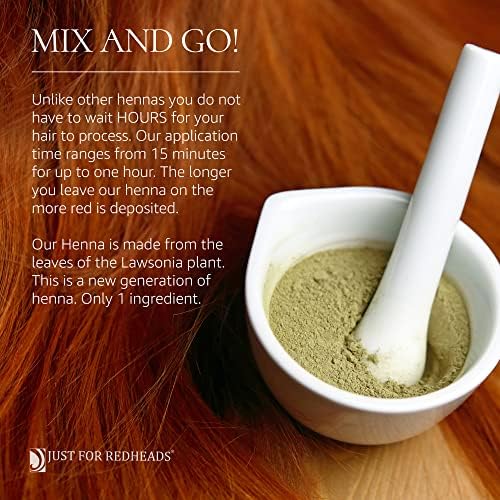 Fine green pulverized henna powder made from one hundred percent pure Lawsonia leaves for redheads.