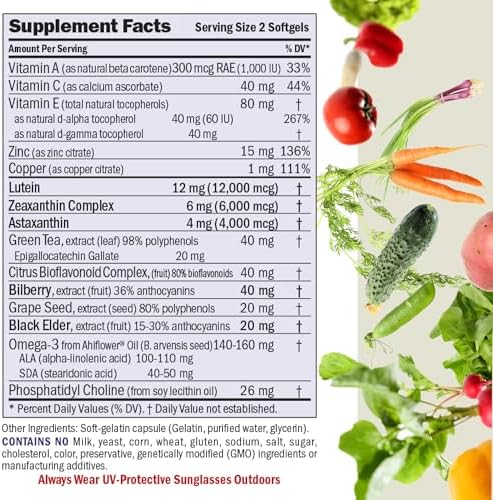 Andrew Lessman eye health supplement 180 capsules packaging side view