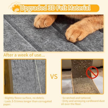 Nxwjoy durable indoor cat scratcher close-up of thick grey felt material