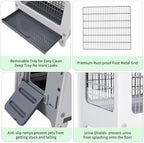 Rabbit Hutch Outdoor Indoor Plastic Waterproof Bunny Cage Enclosure Chew-Proof Rabbit House Guinea Pig Cage Pet House for Small Animals, One Room - Image 5