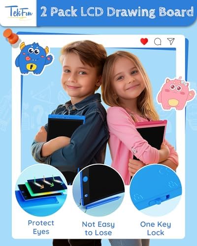 Tekfun LCD writing tablet showing one-touch erase function