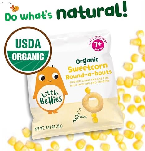 Organic baby food snacks for 7 months plus self-feeding development.