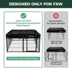 FXW mesh top cover showing sixteen hook and loop fasteners