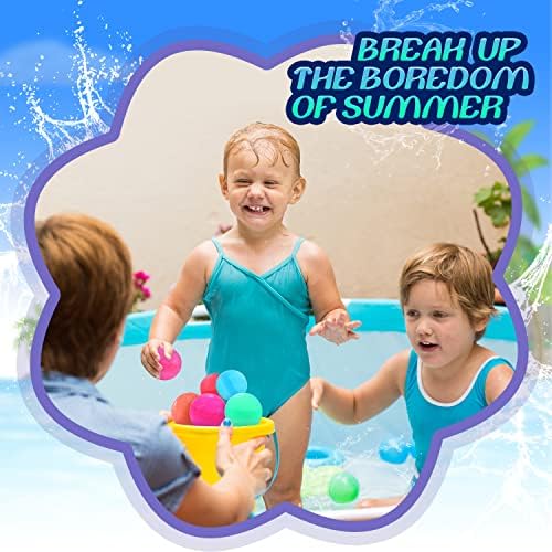 Kids and adults playing with premium reusable splash balls in a sunny backyard party