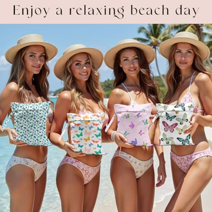 Zcyxuuw butterfly wet bag containing swimsuit and toiletries
