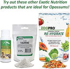 Exotic Nutrition 1 pound pet food packaging highlighting the black soldier fly larvae and fruit variety benefits.