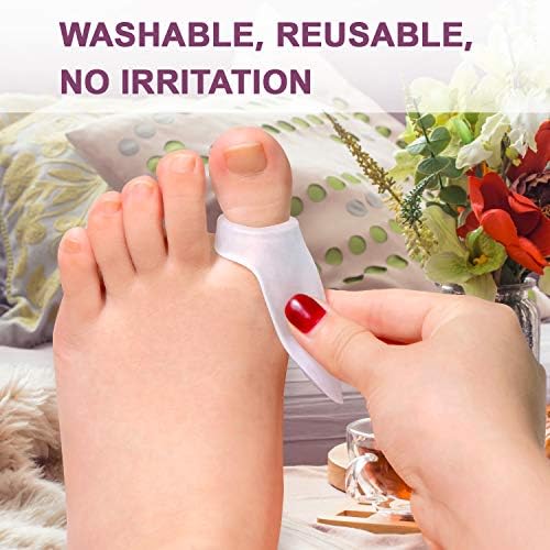 Clear silicone bunion pads and cushions shown in a 10 piece value pack.