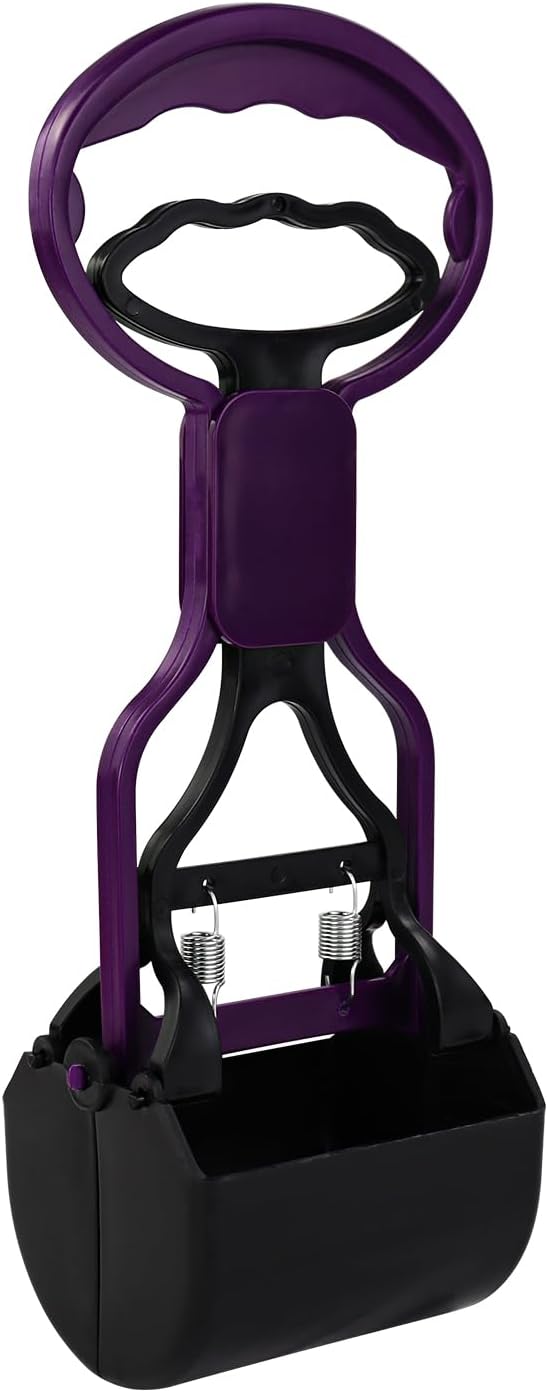 Andiker pink and black pet waste scooper outdoor grass demonstration