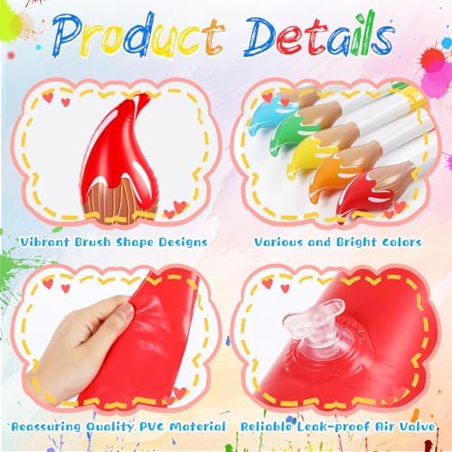 VercanMonth colorful PVC jumbo paintbrush inflatables being used as school classroom art theme decor